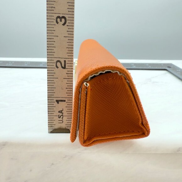Tori Burch Orange Semi Hard Small Magnetic Flip Top Sunglasses Case - Picture 5 of 6